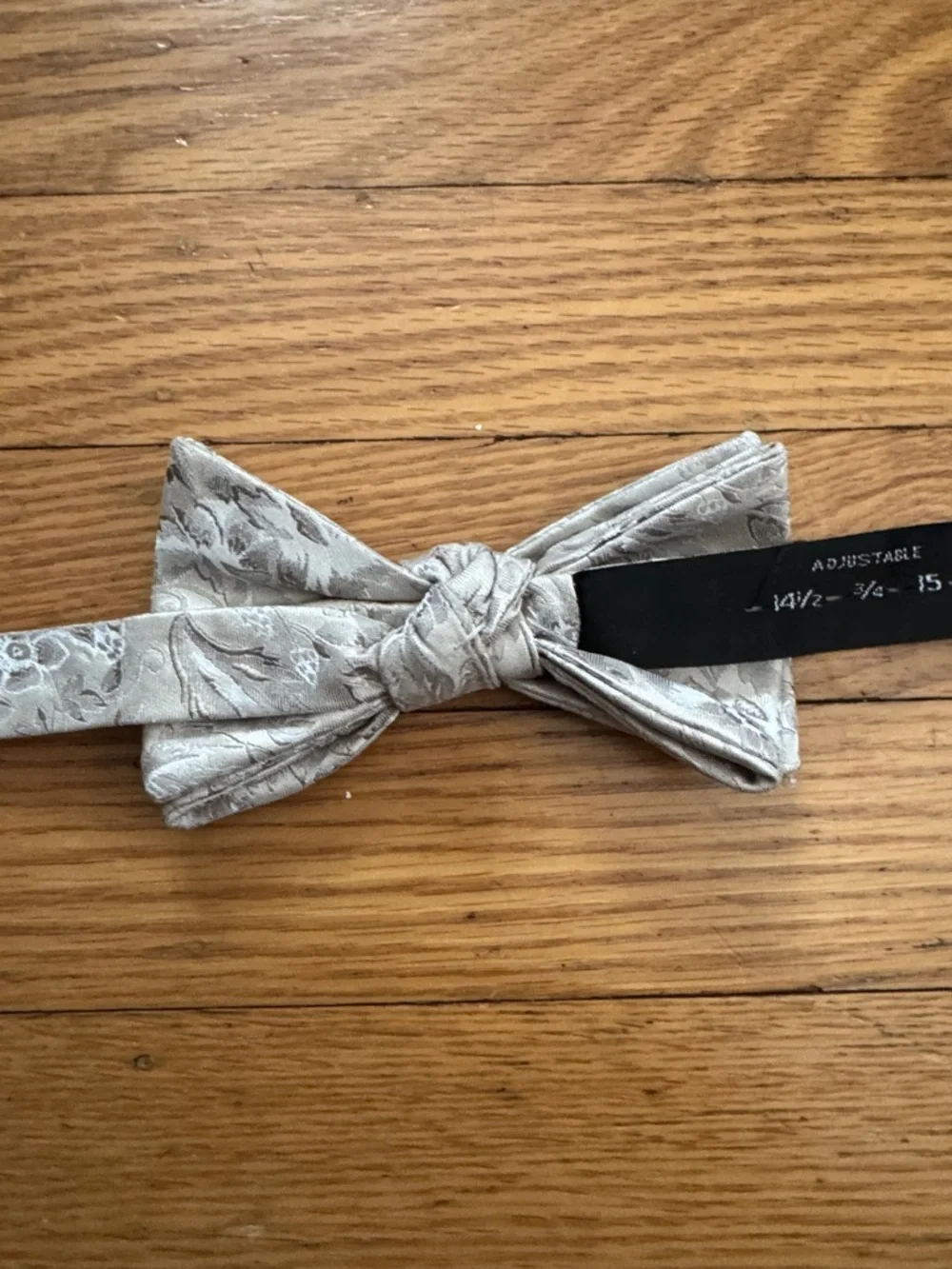 Silver Floral Jacquard Bow Tie